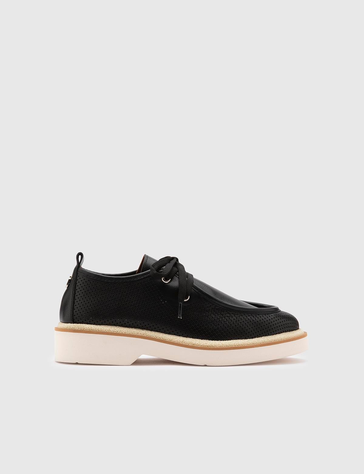 Afsana Oxford-Schuhe für Damen aus schwarzem Leder