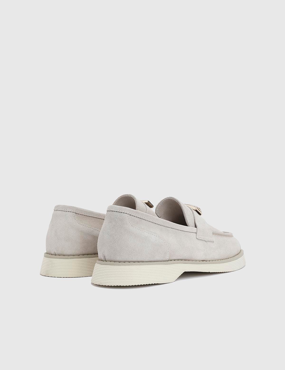 Lemmens Beige Suede Leather Women's Loafer