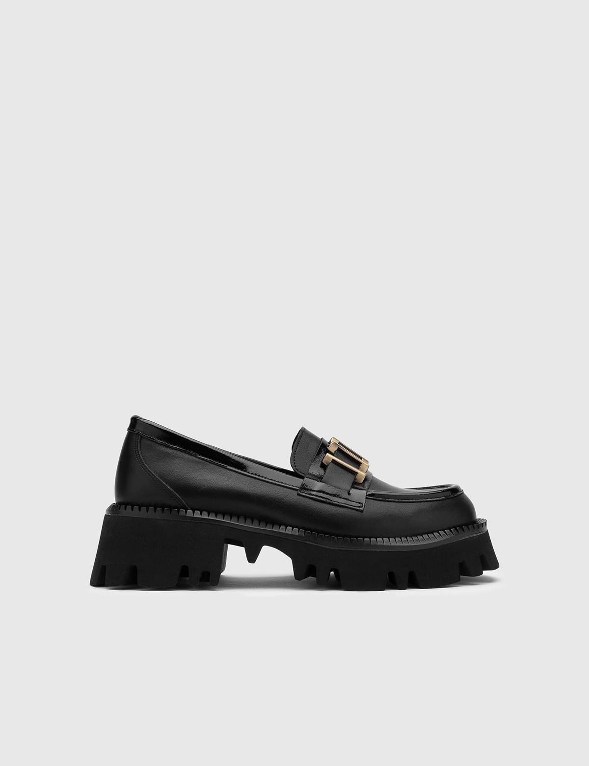 Anto Damen-Loafer aus schwarzem Lackleder