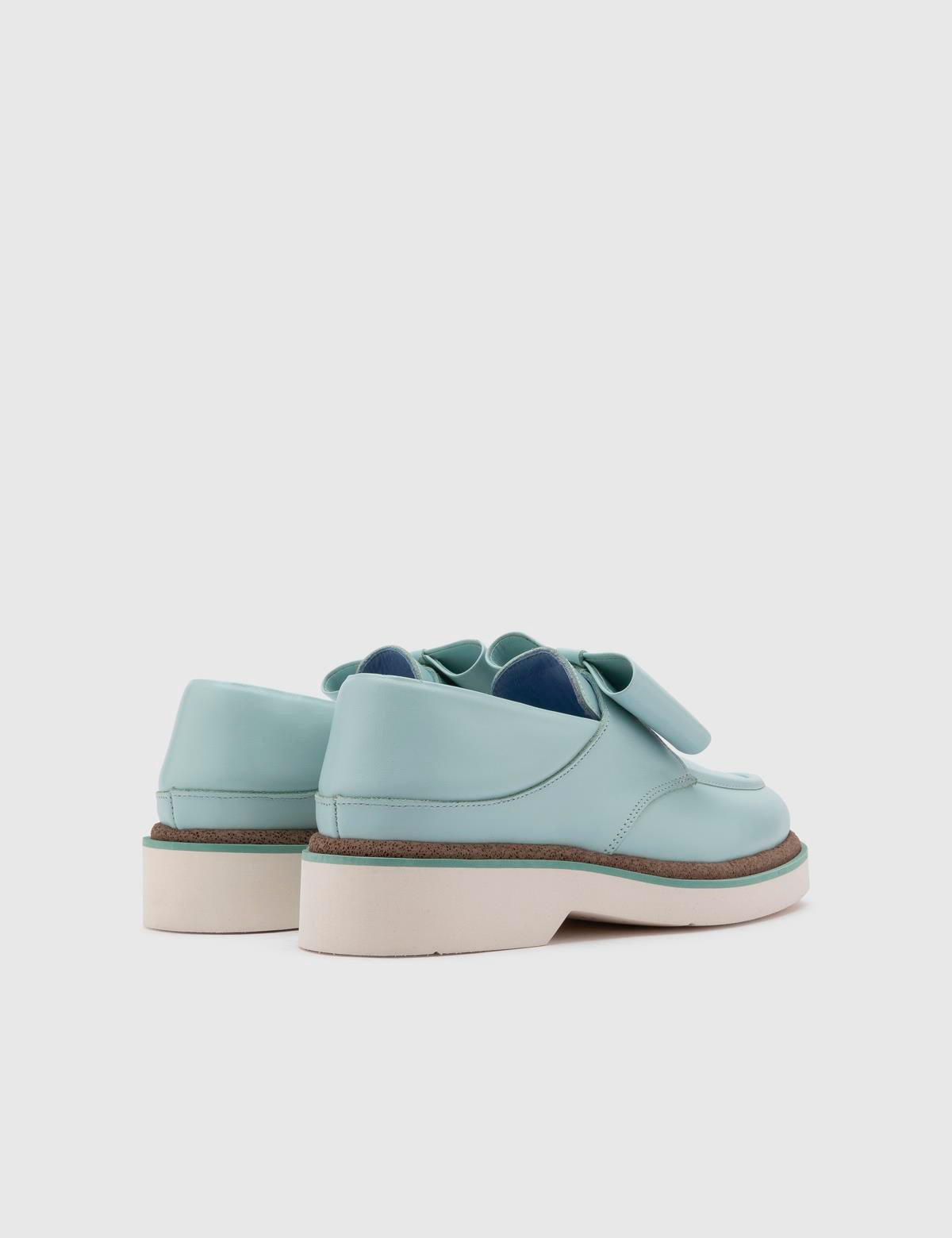 Adia Light Blue Leather Women's Loafer