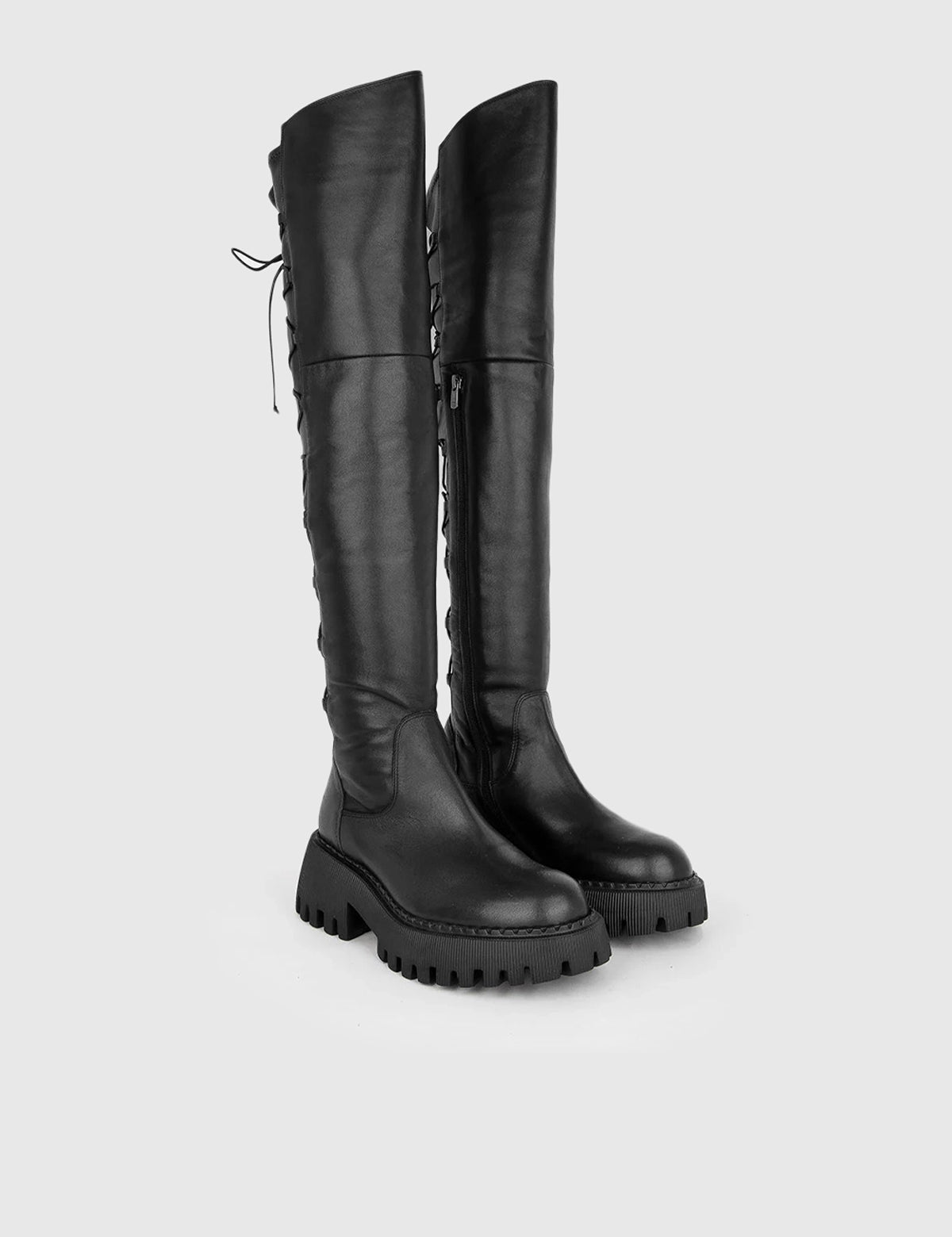 Velikan Black Leather Women's High Boot