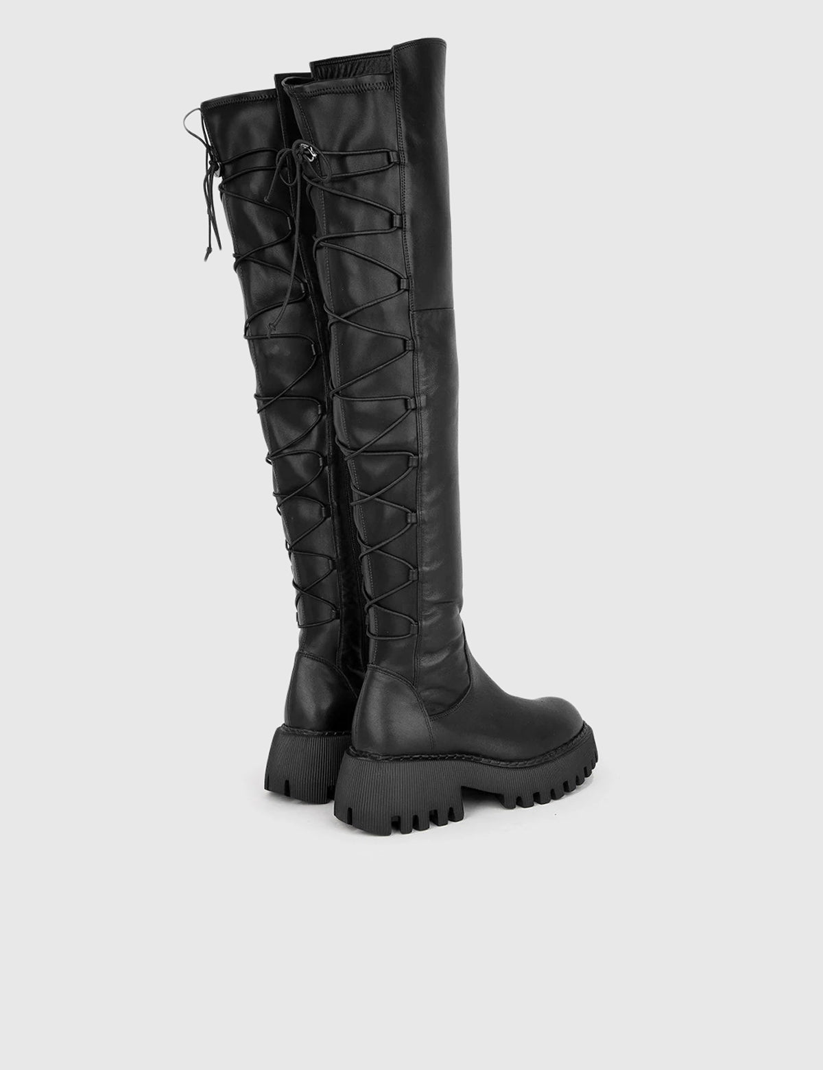 Velikan Black Leather Women's High Boot