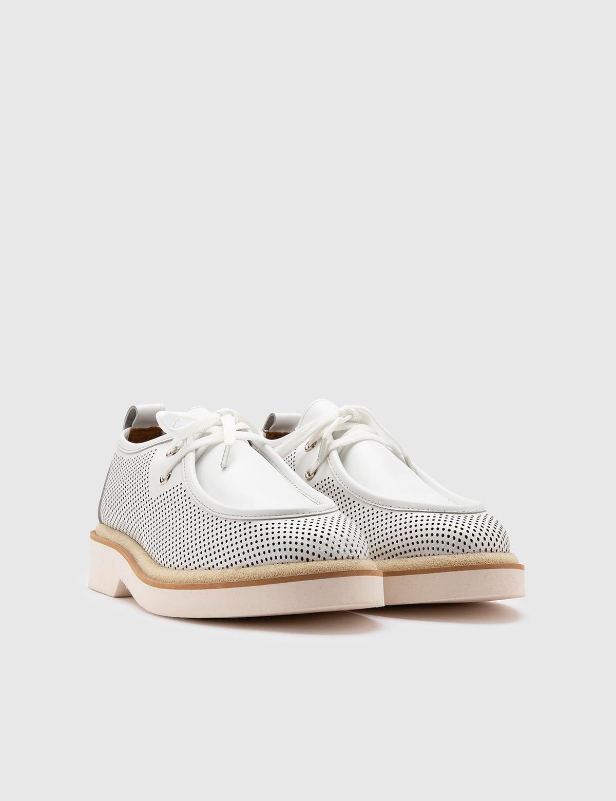 Afsana White Leather Women's Oxford