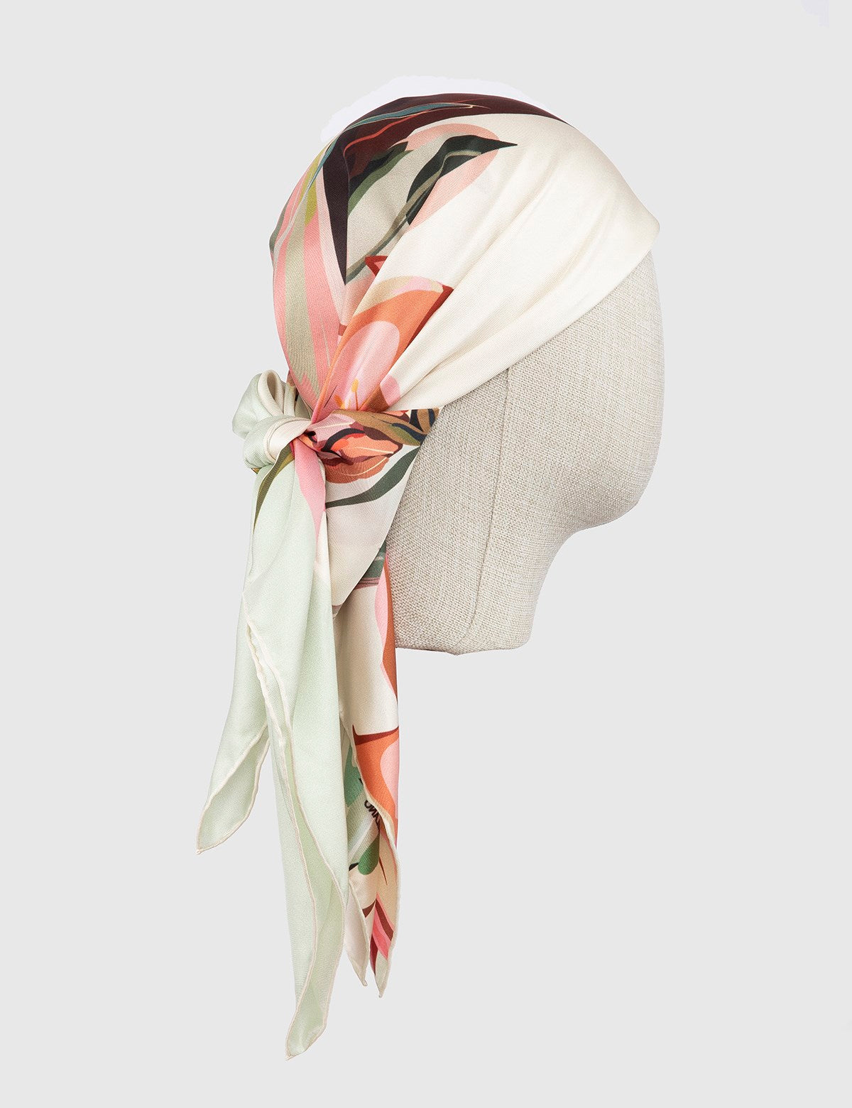 Alavus Mint Green-Cream Silk Twill Women's Scarf