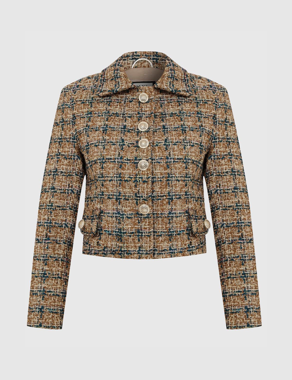 Bauer Brown-Quetzal Green Women's Tweed Jacket