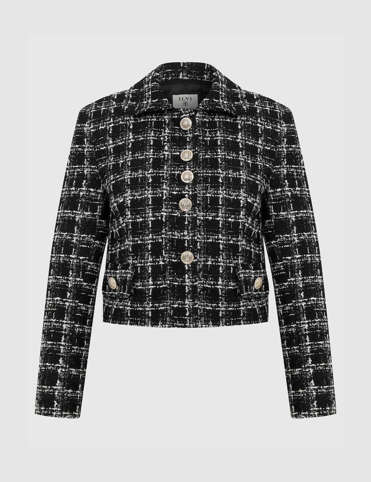 Bauer Black-White Women's Tweed Jacket