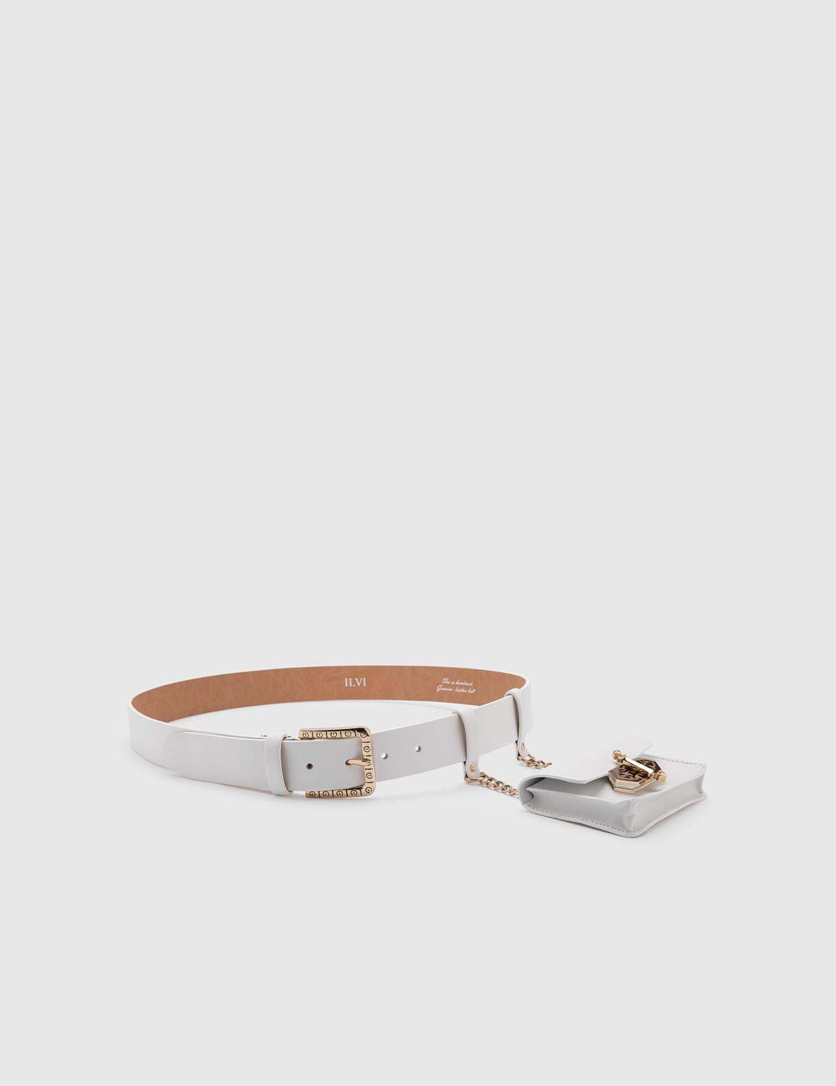 Cle White Leather Women's Belt