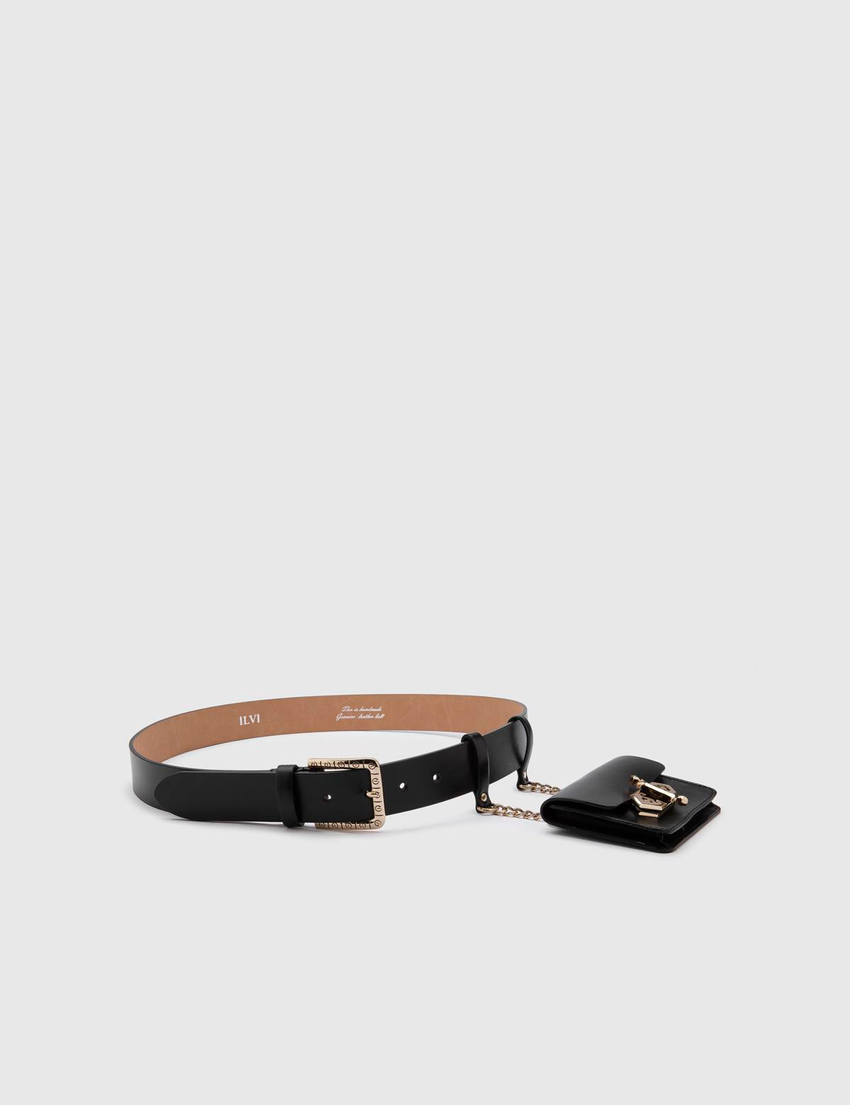 Cle Black Leather Women's Belt