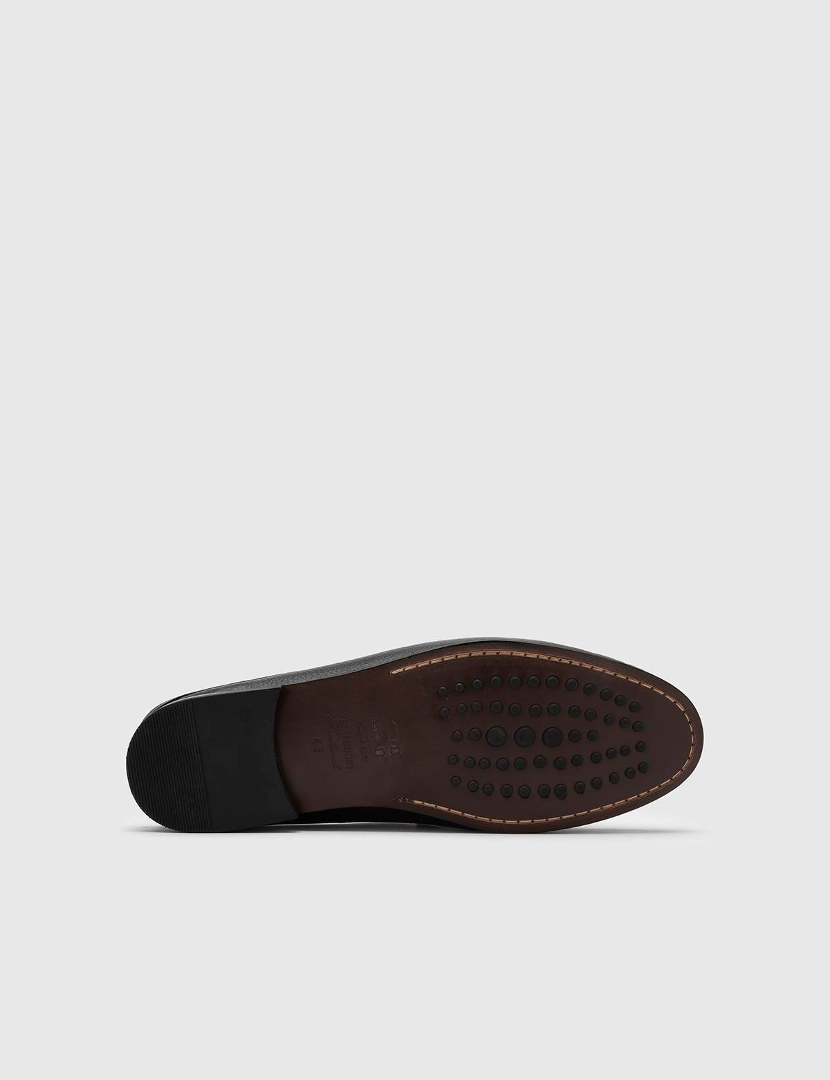 Cohen Black Floater Leather Men's Slipper