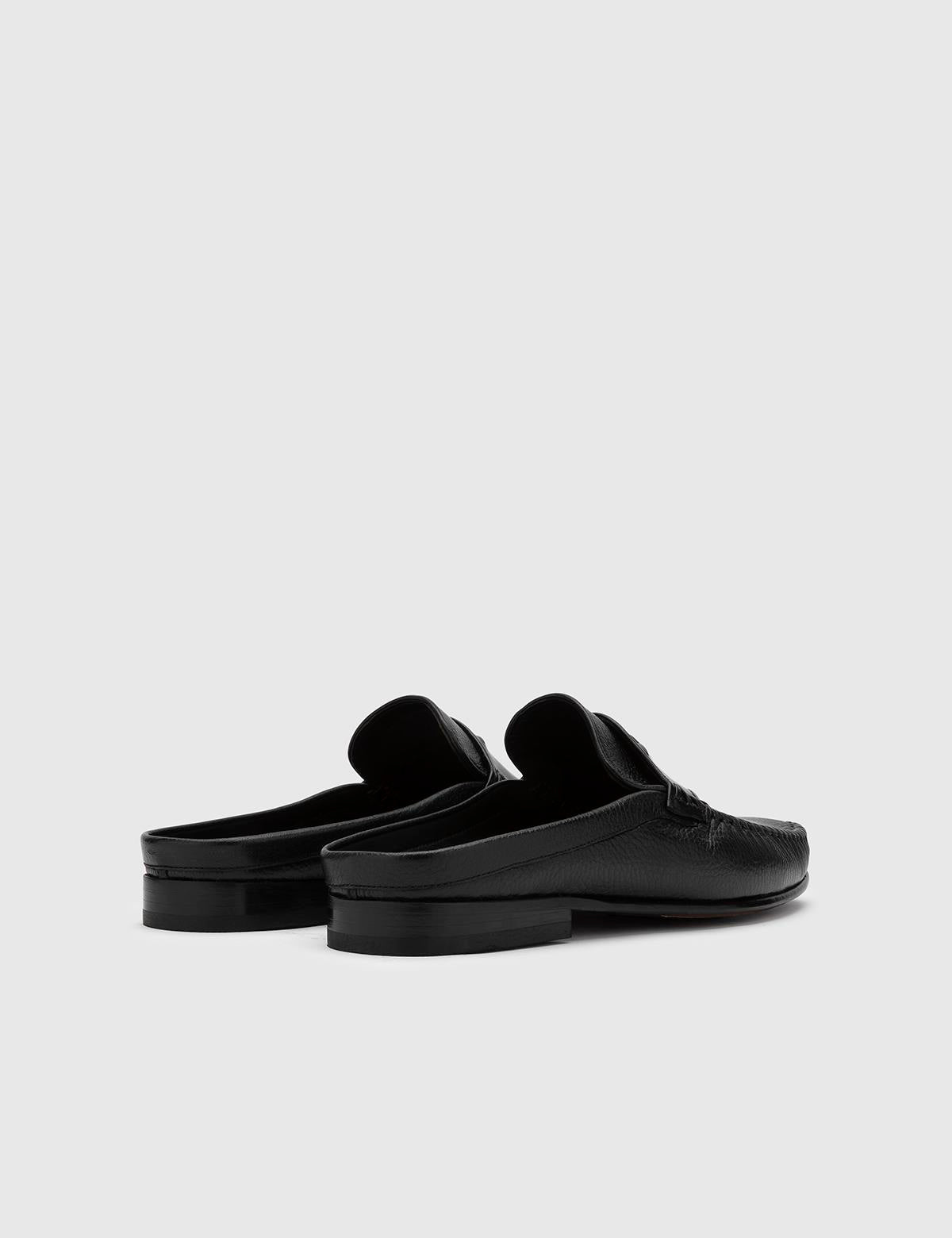 Cohen Black Floater Leather Men's Slipper