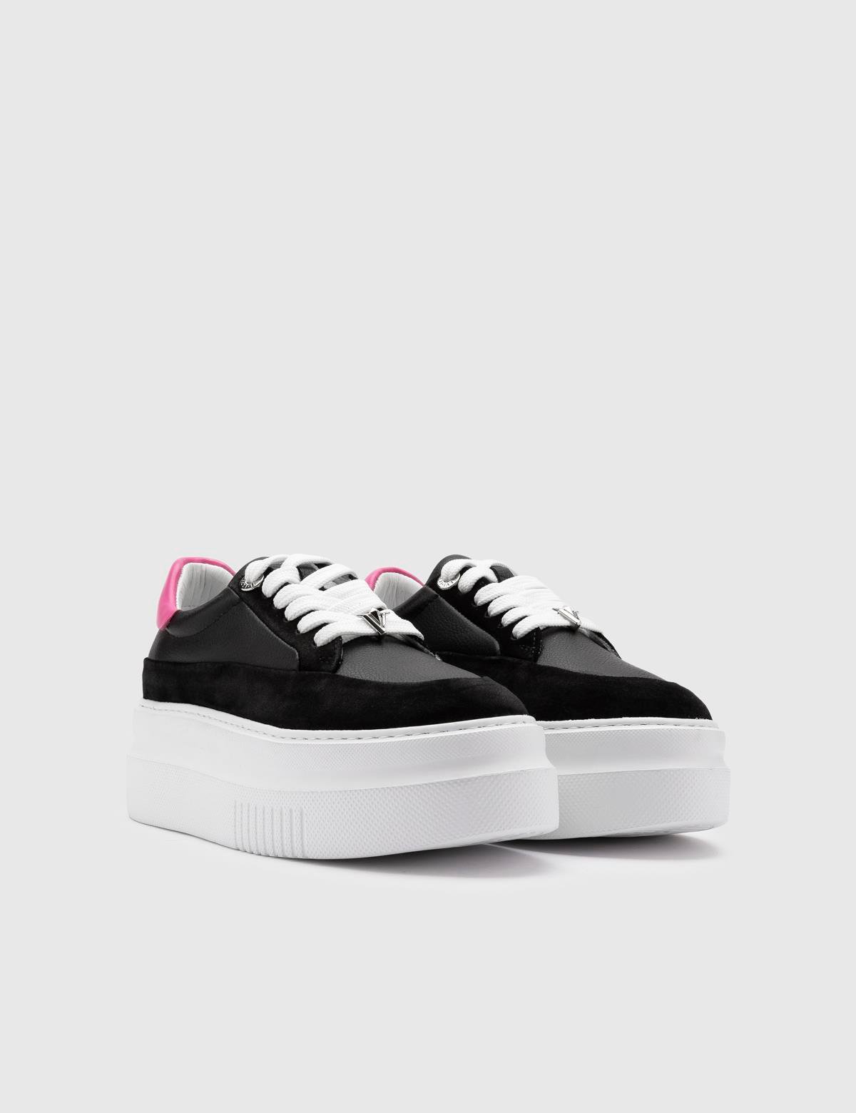 Elke Black Leather Women's Sneaker