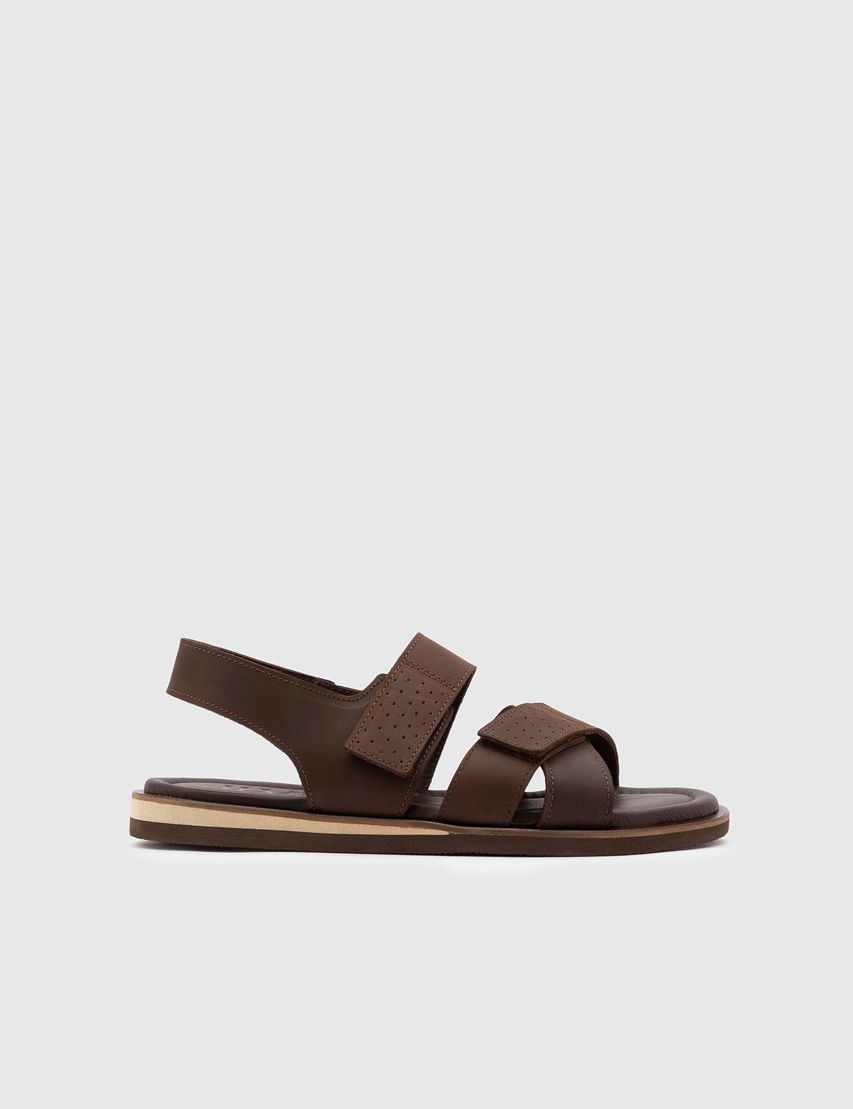 Emilio Brown Crazy Horse Leather Men's Sandal