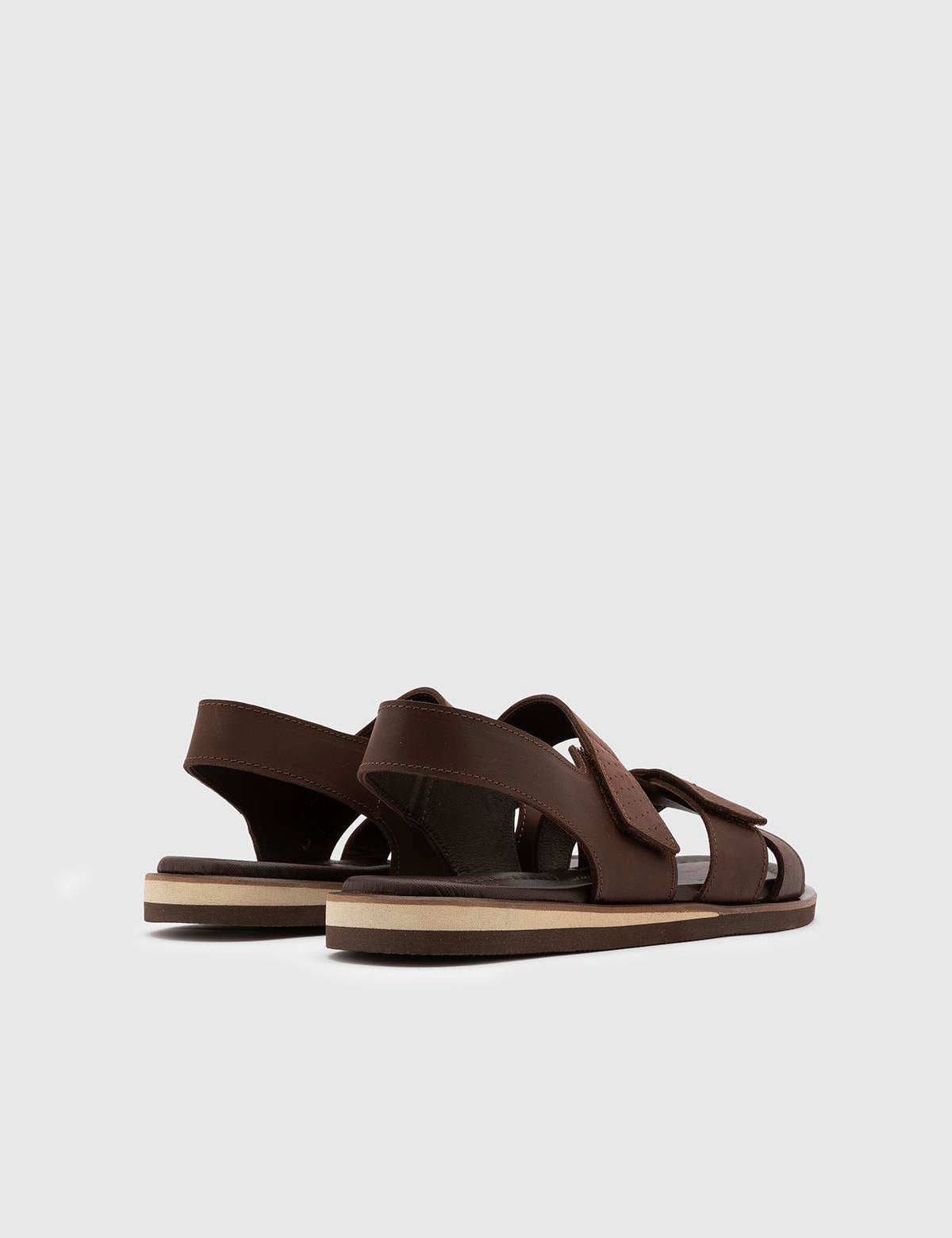 Emilio Brown Crazy Horse Leather Men's Sandal