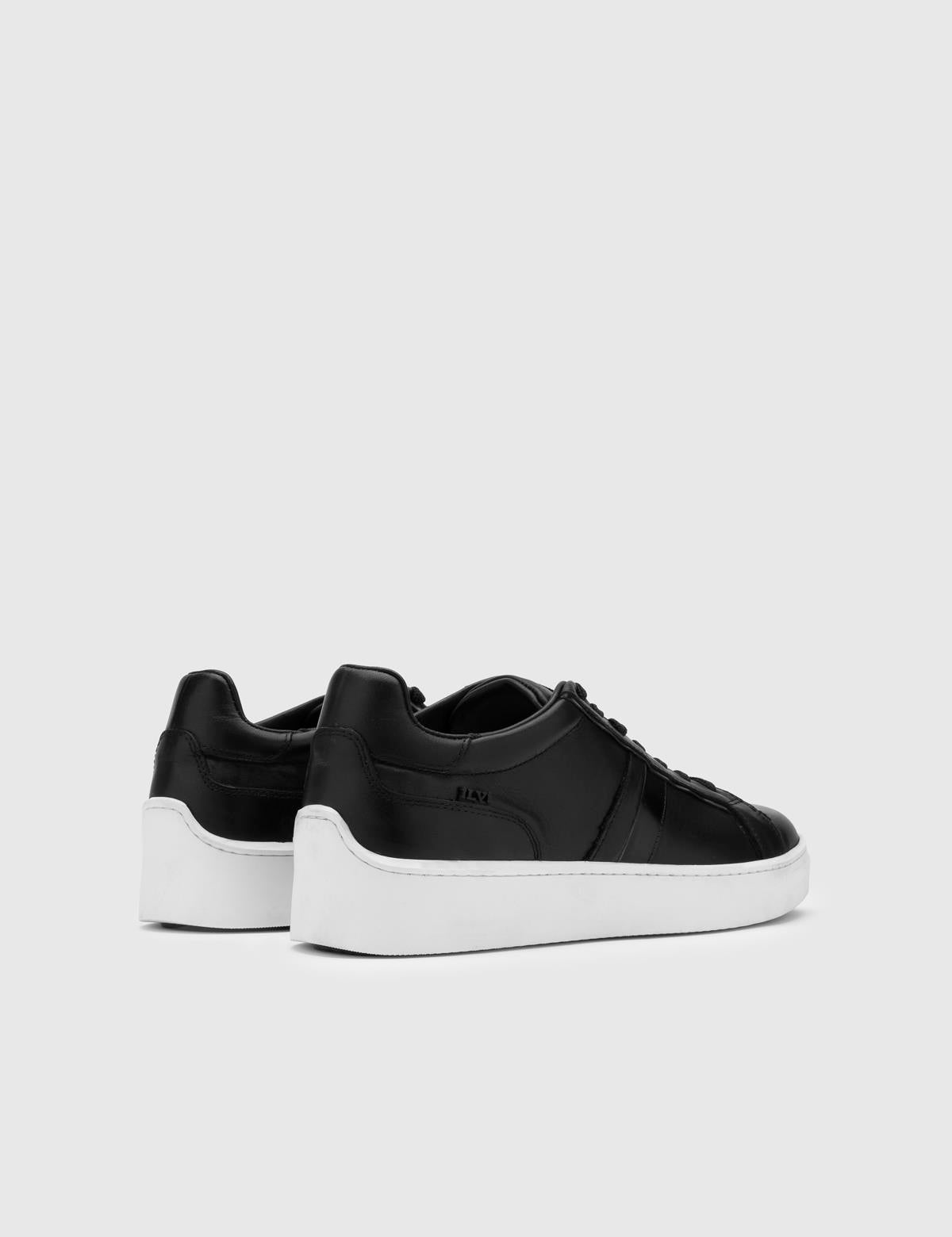 Ezri Black Leather Men's Sneaker