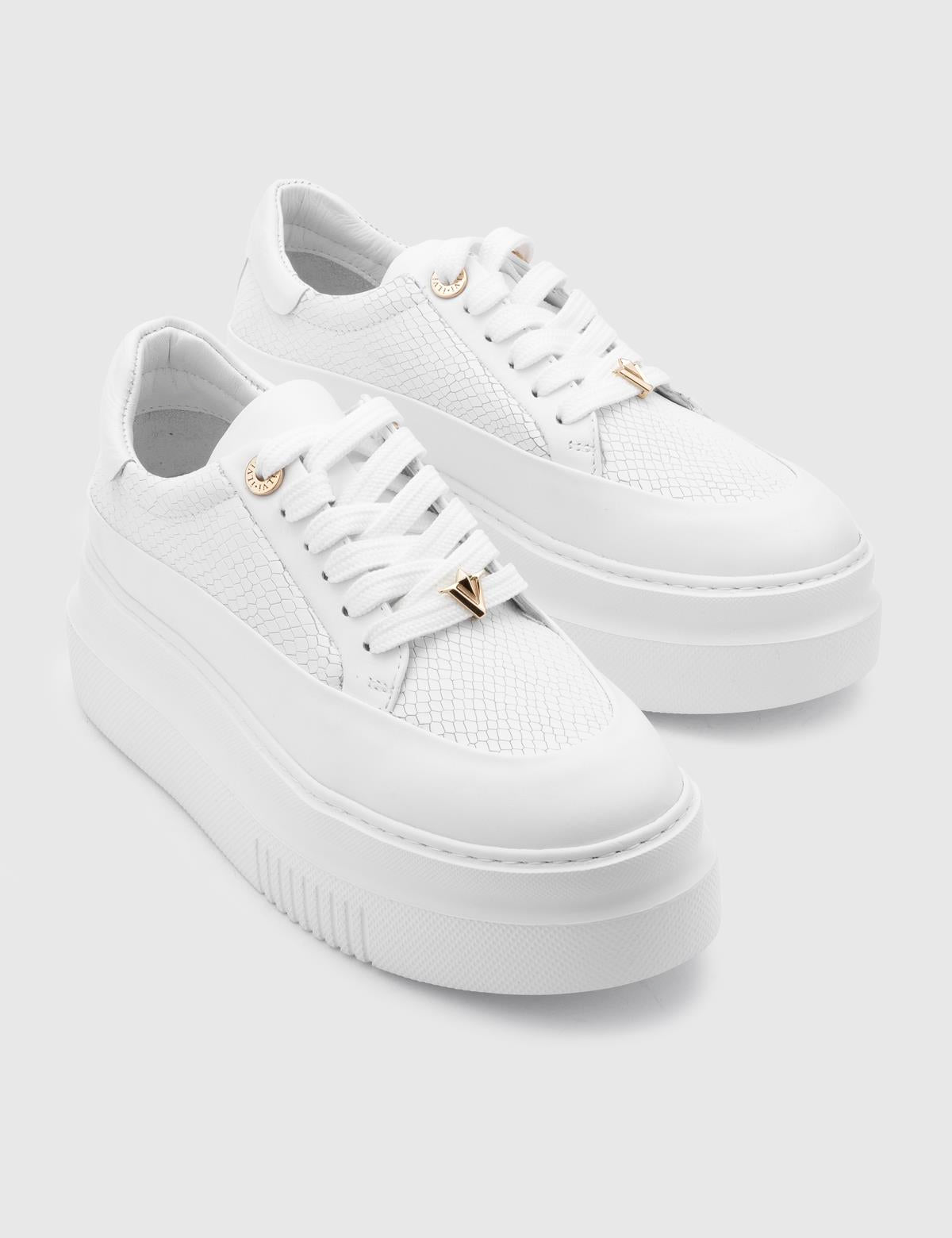 Fien White Floater Leather Women's Sneaker