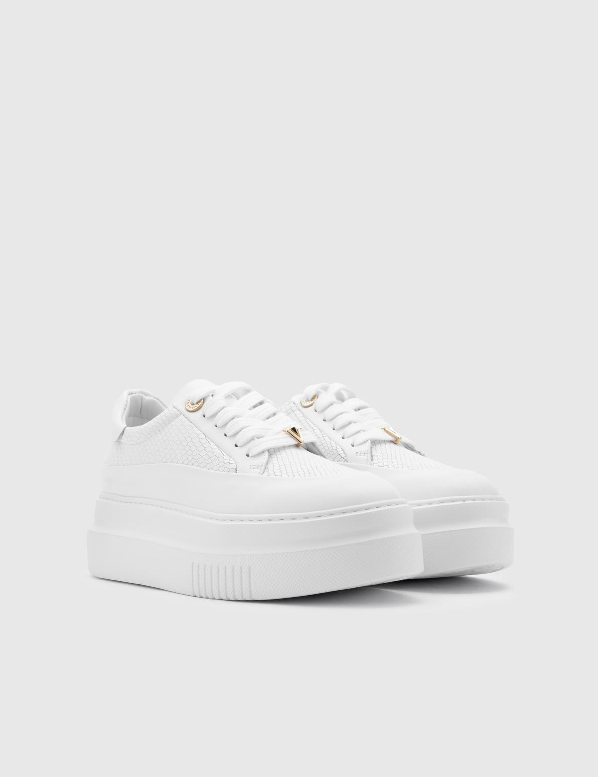 Fien White Floater Leather Women's Sneaker