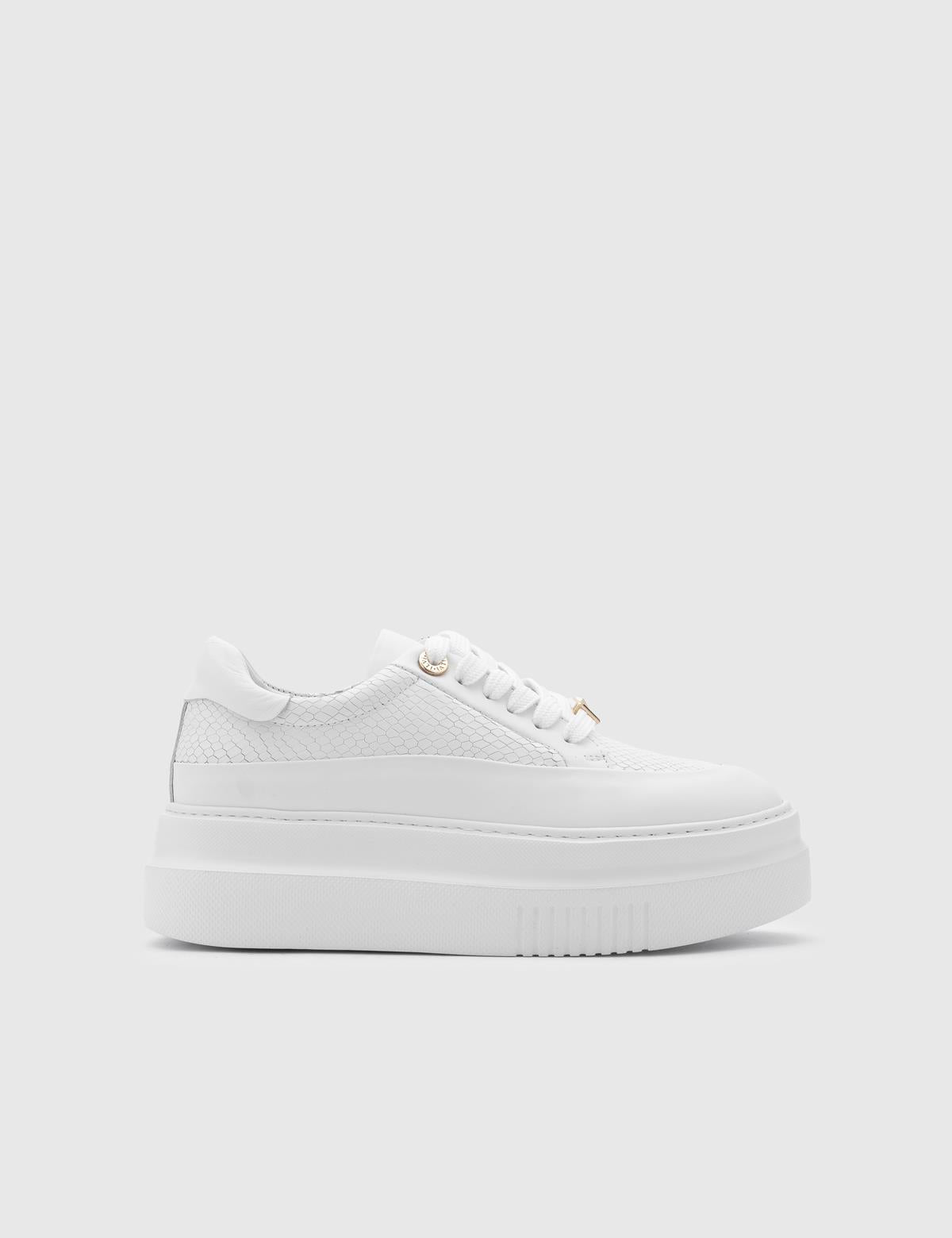 Fien White Floater Leather Women's Sneaker