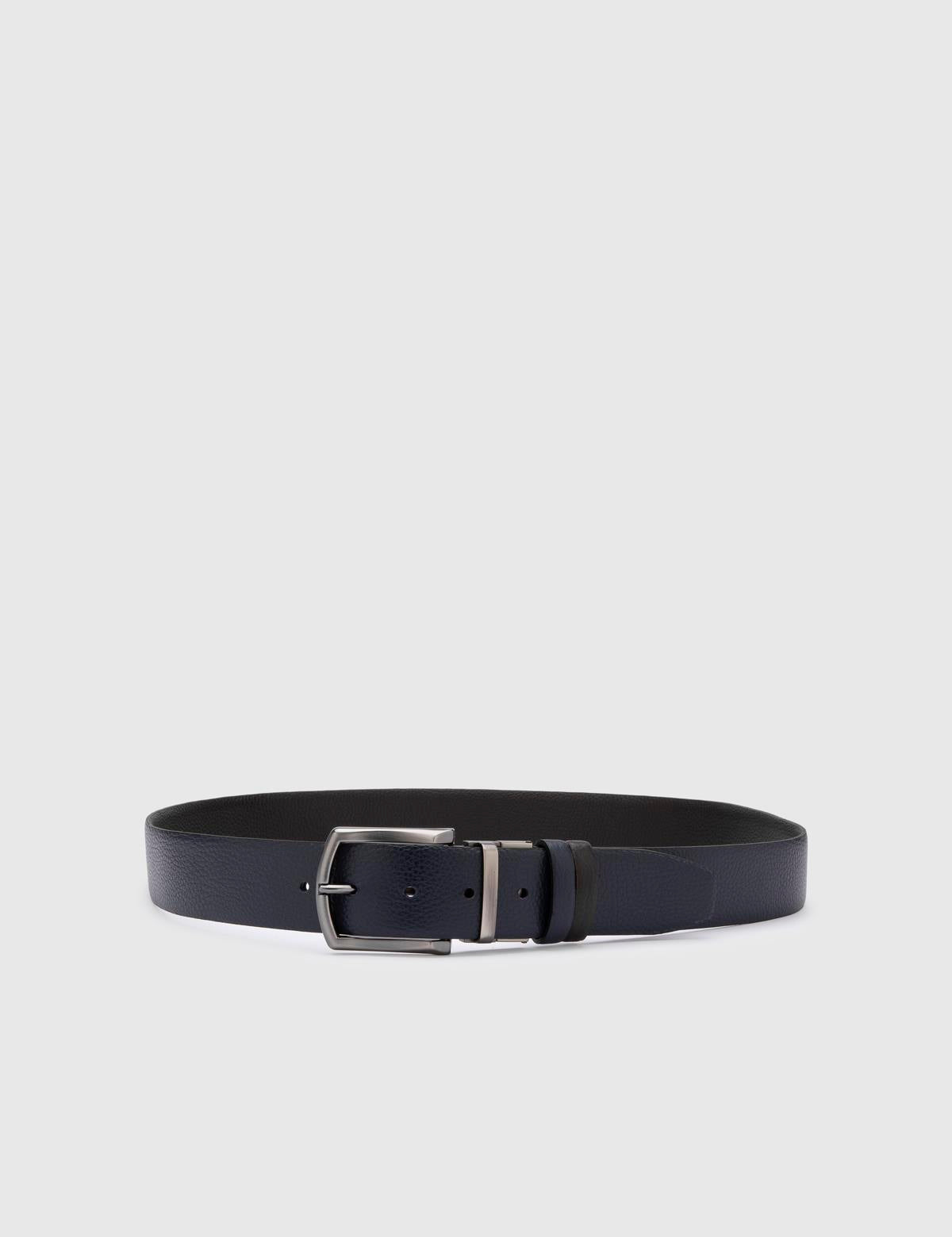 Galloway Brown-Navy Blue Floater Leather Men's Belt