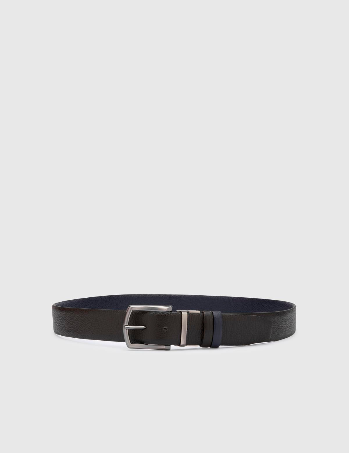 Galloway Brown-Navy Blue Floater Leather Men's Belt