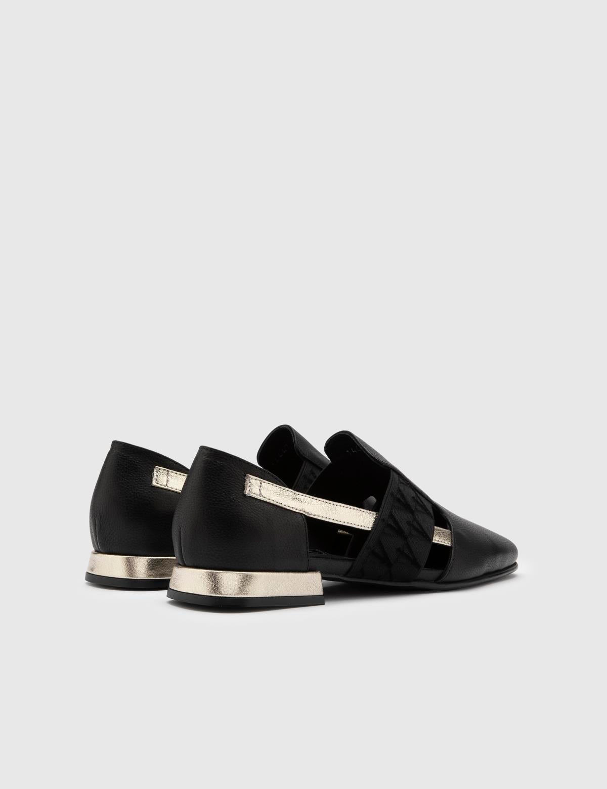 Hina Black Floater Leather Women's Loafer