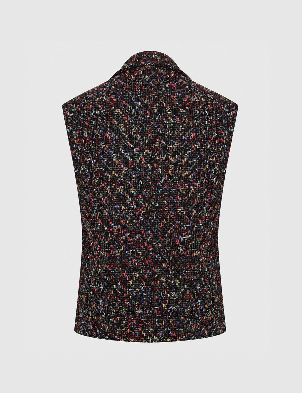 Howe Black-Multicolor Women's Tweed Vest