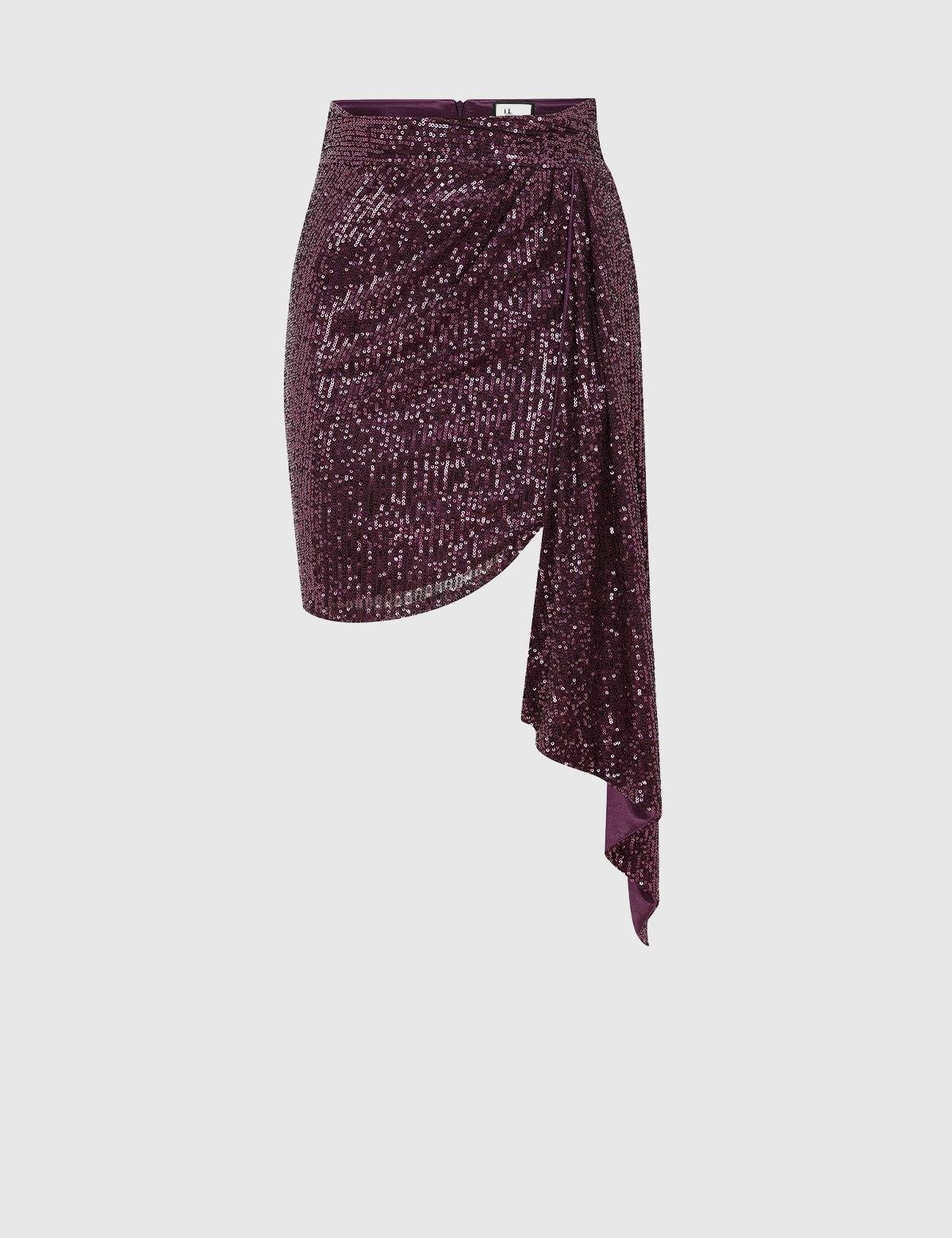 Hughes Purple Women's Sequin Skirt