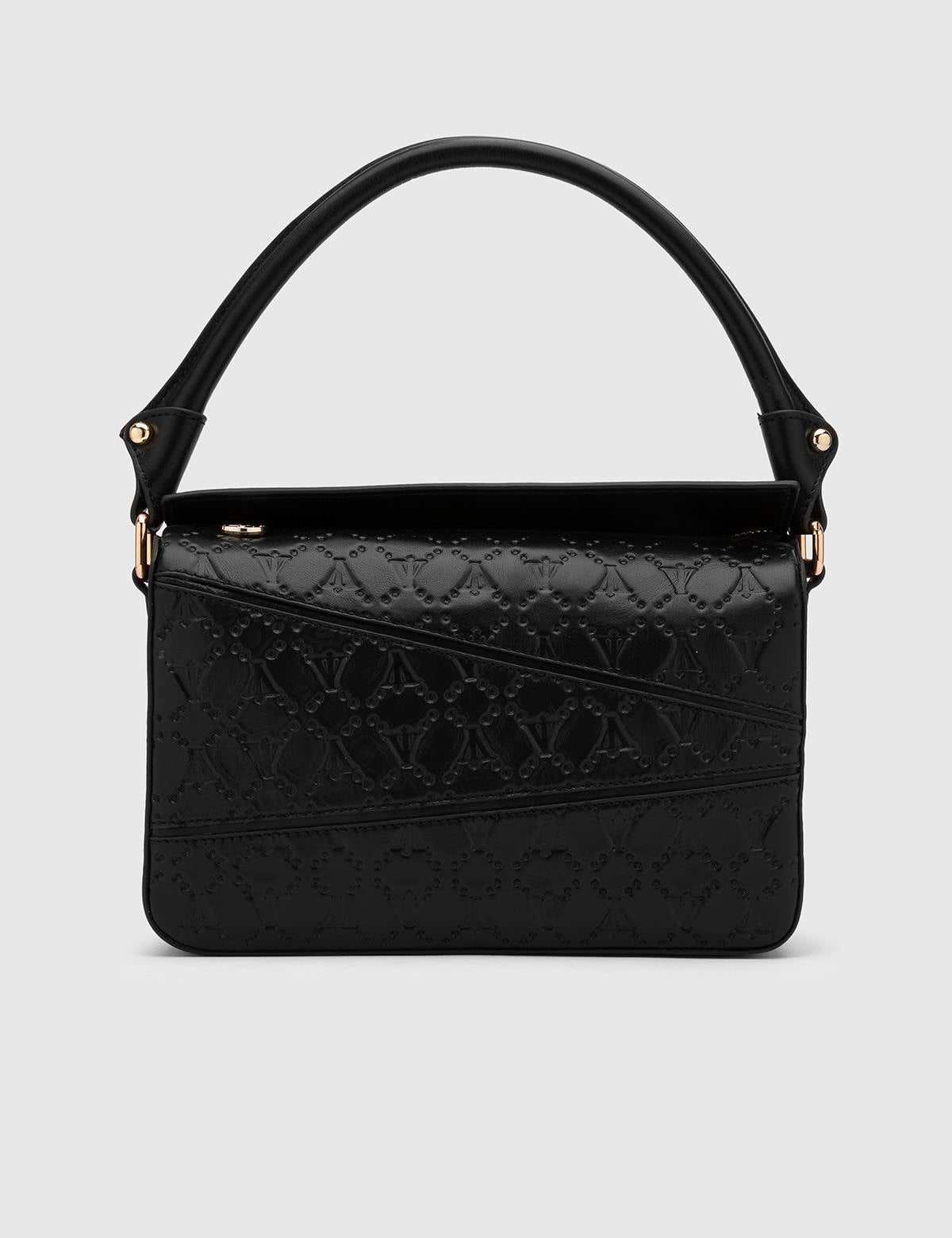 Lottie Black Leather Women's Handbag