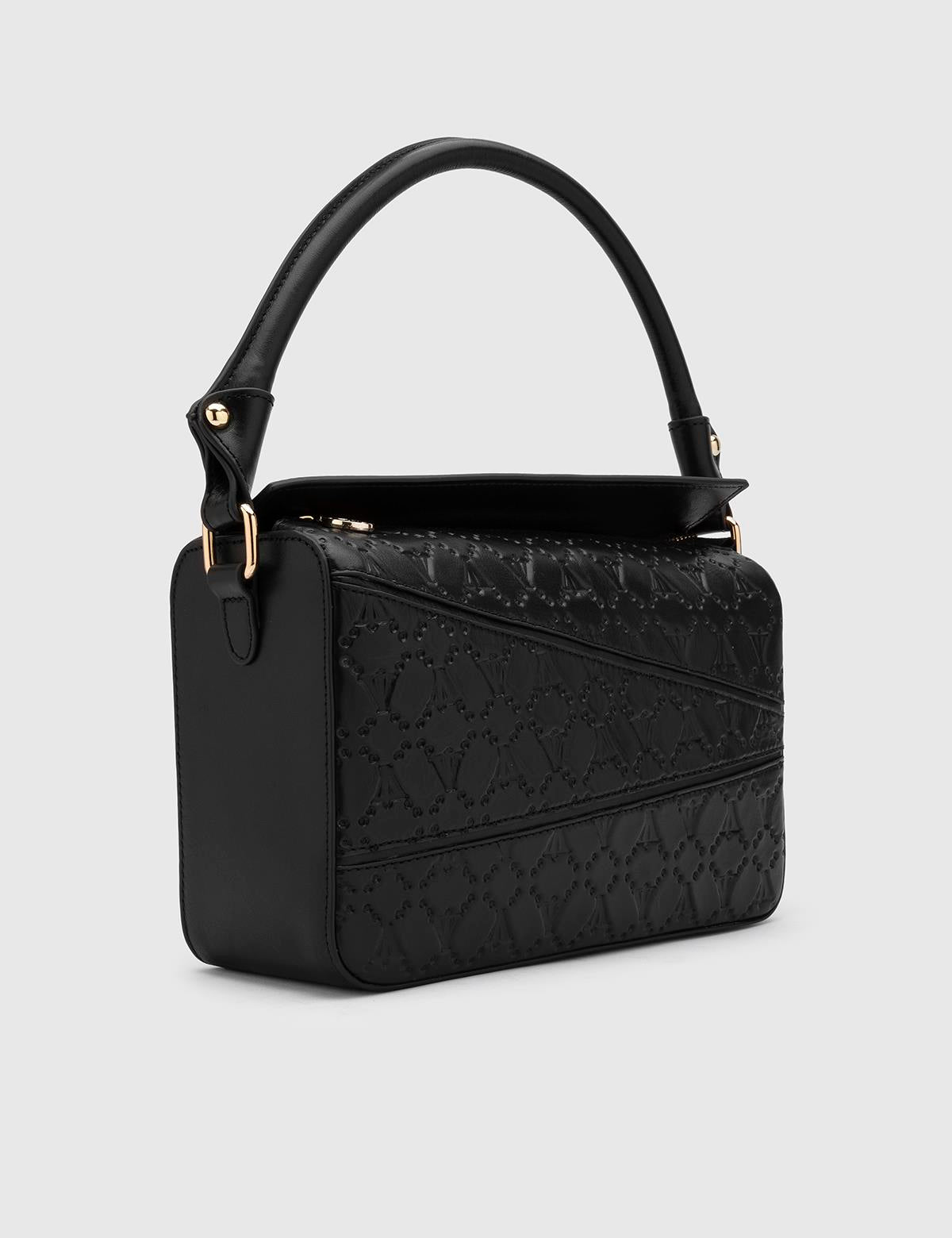 Lottie schwarze Lederhandtasche für Damen