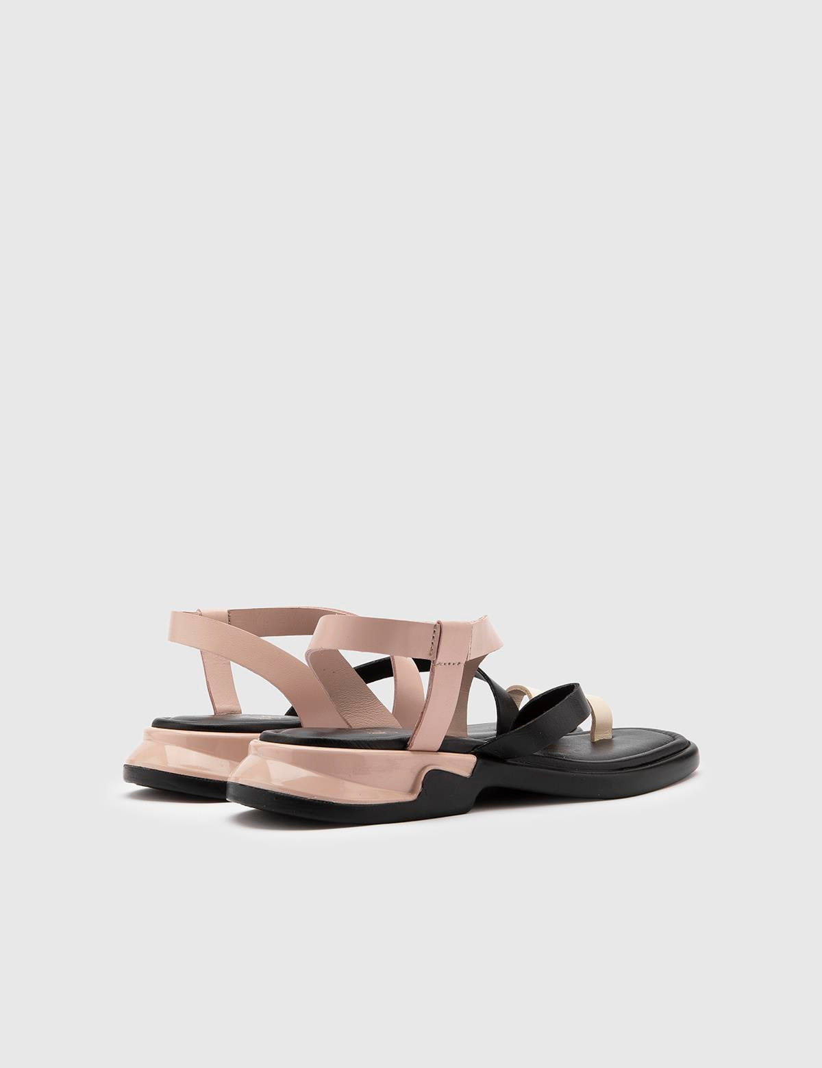 Perg Black Leather Women's Sandal