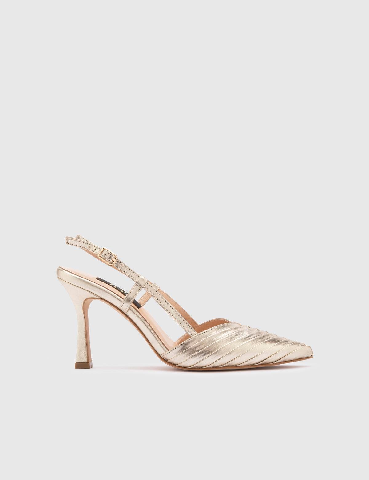 Ramona Gold Leather Women's Heeled Sandal