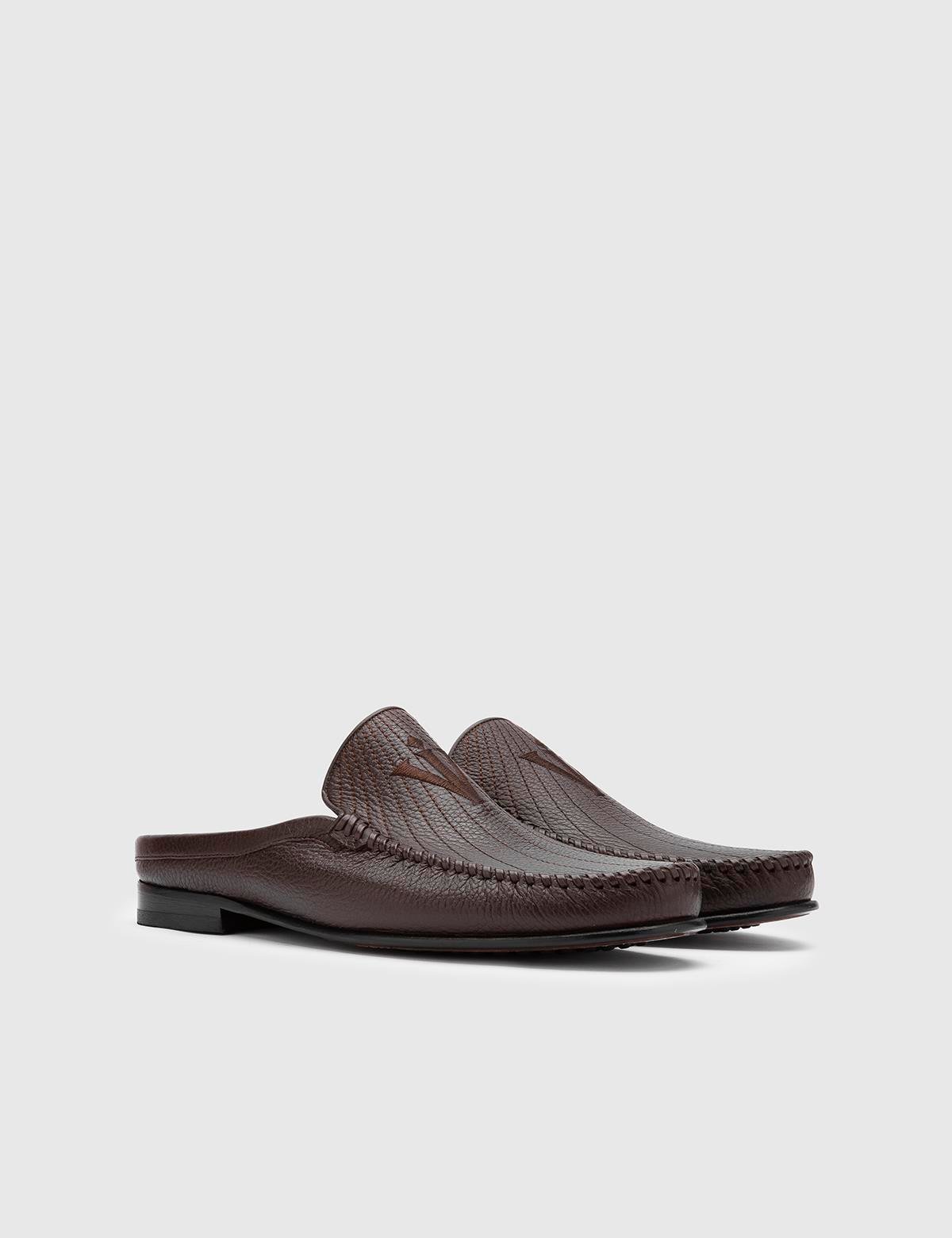 Reg Herren-Slipper aus Floater-Leder in Braun