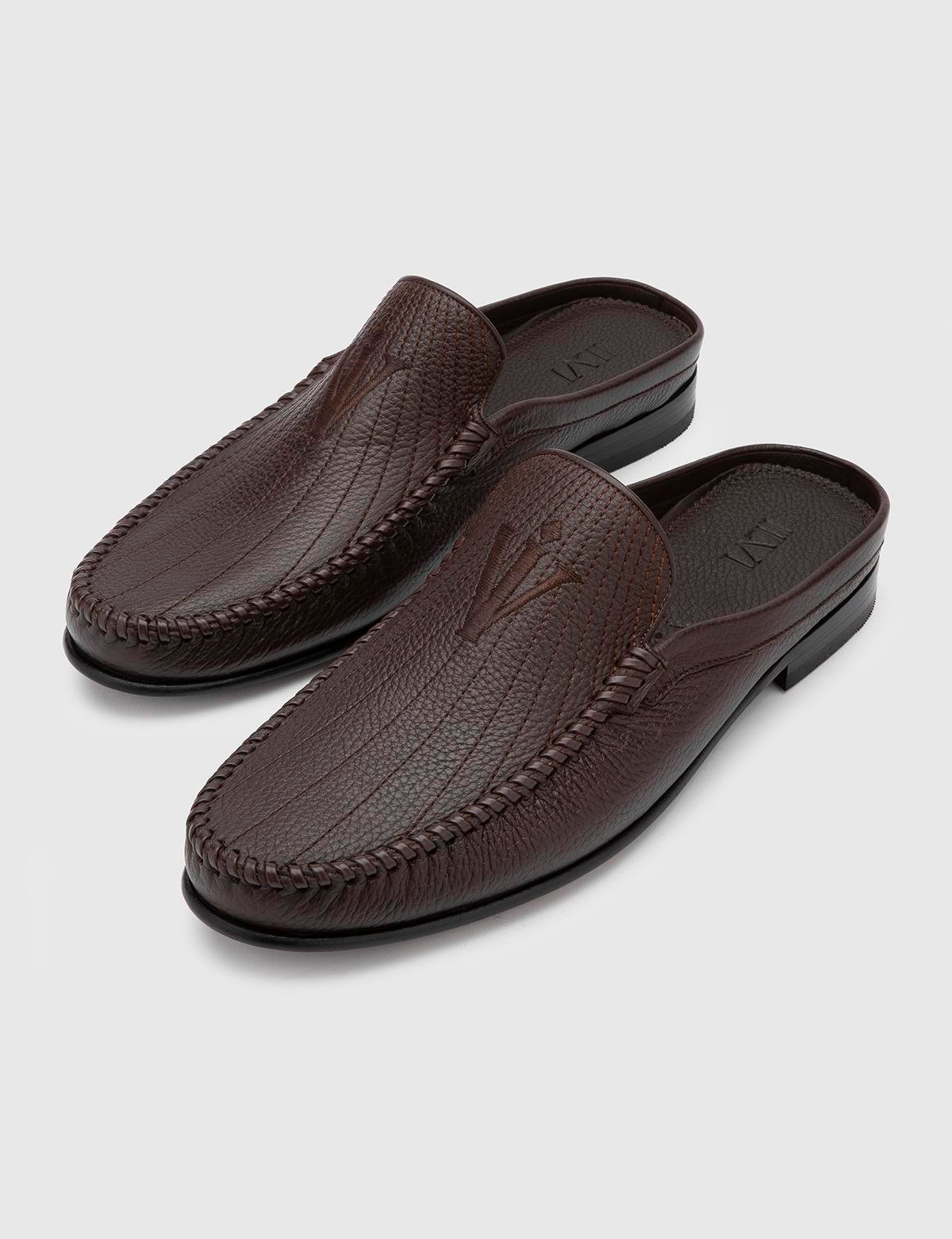 Reg Herren-Slipper aus Floater-Leder in Braun