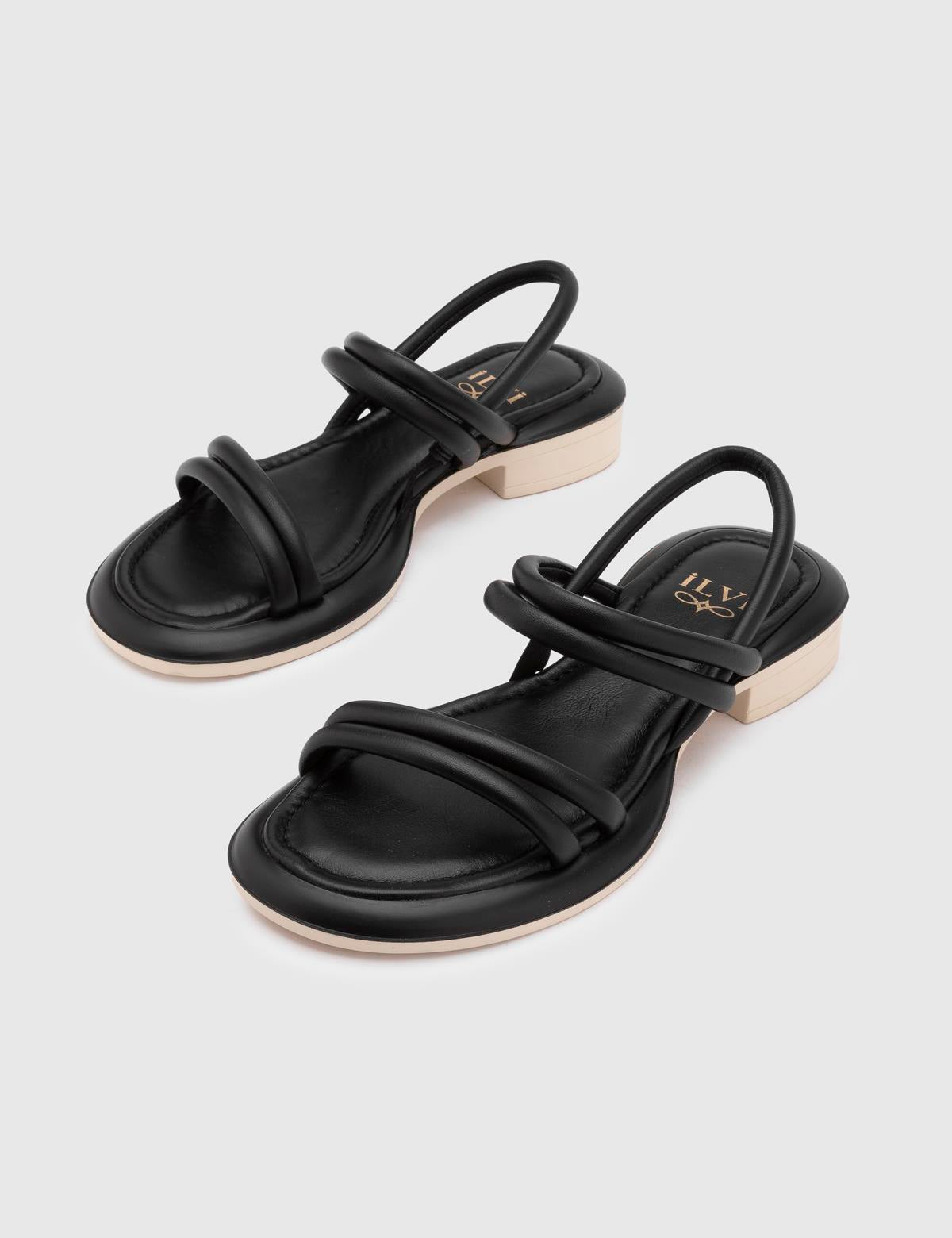 Rust Black Leather Women's Sandal