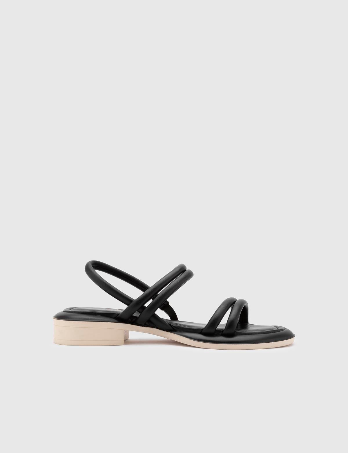 Rust Black Leather Women's Sandal