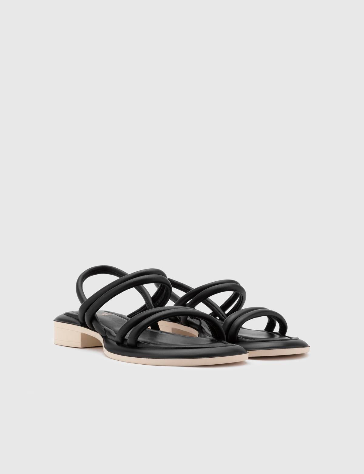 Rust Black Leather Women's Sandal