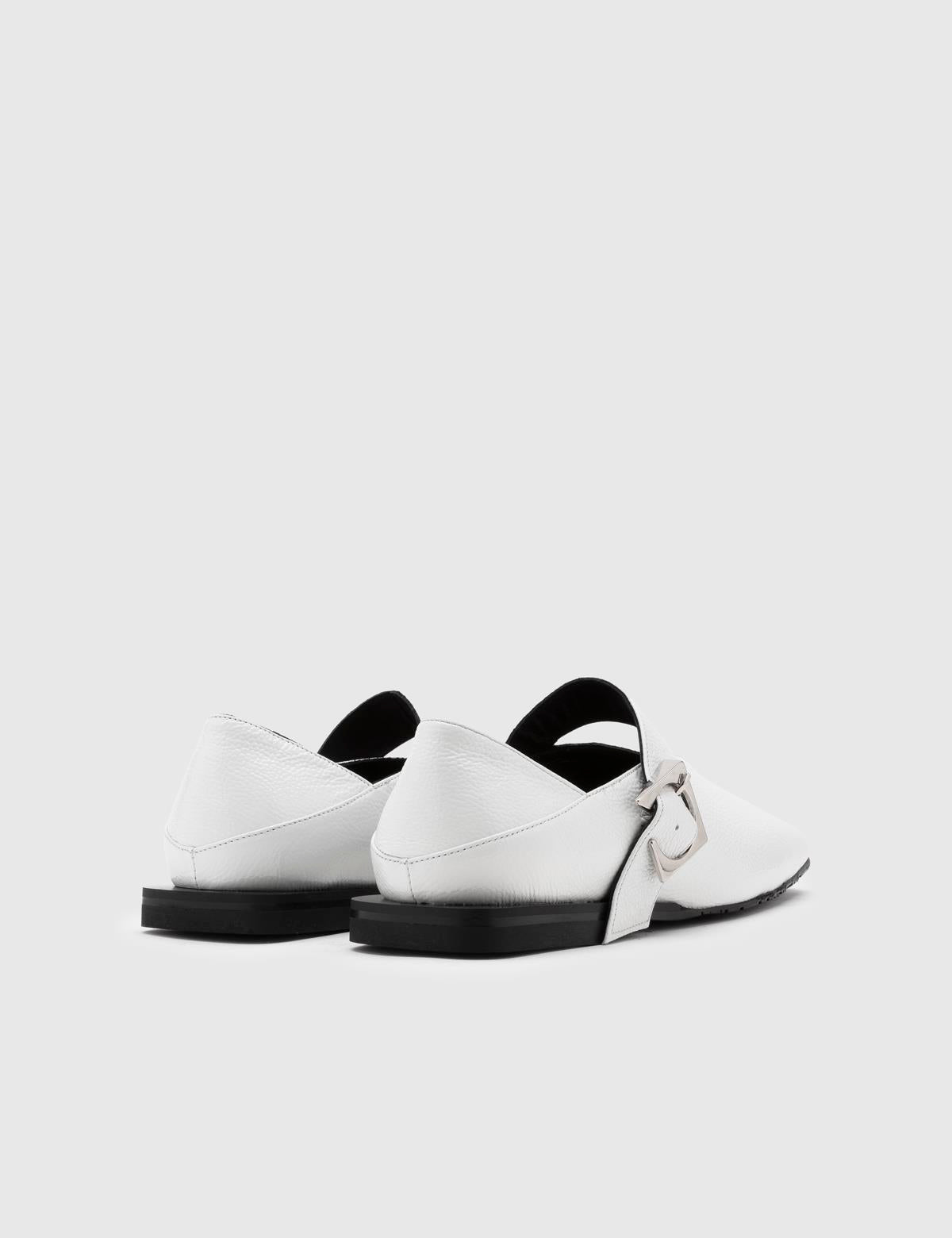 Vekda White Patent Leather Women's Loafer