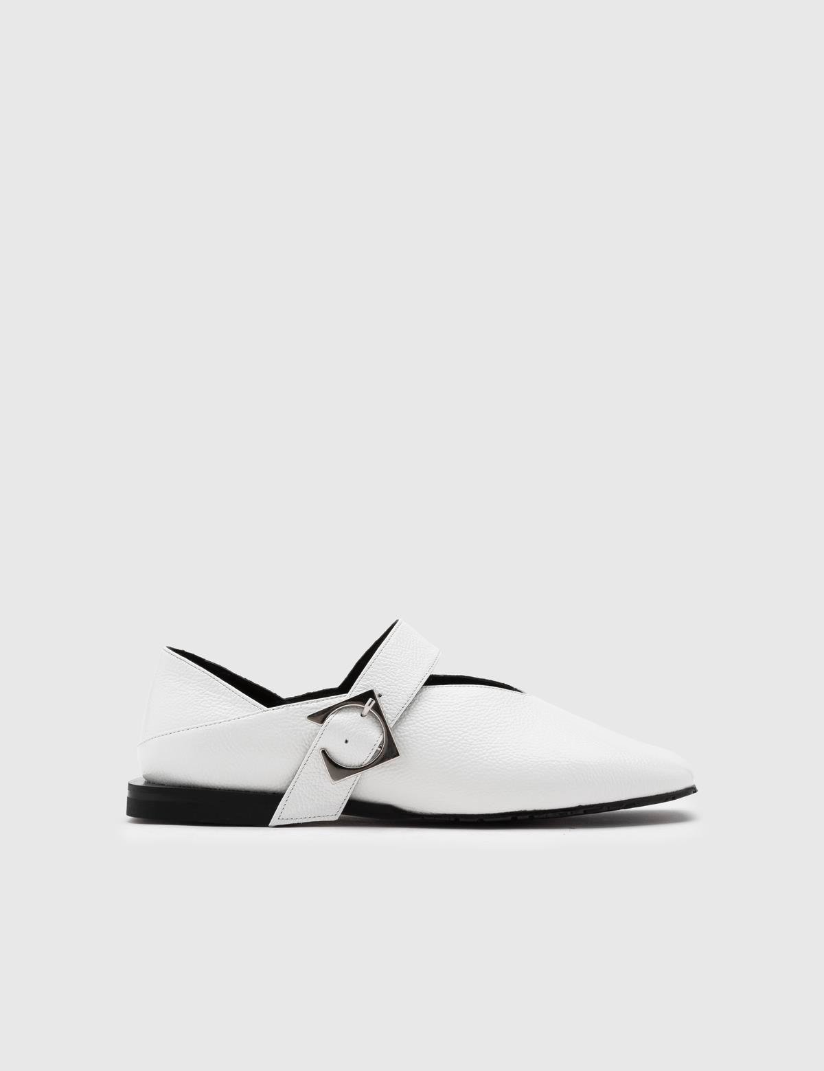 Vekda White Patent Leather Women's Loafer