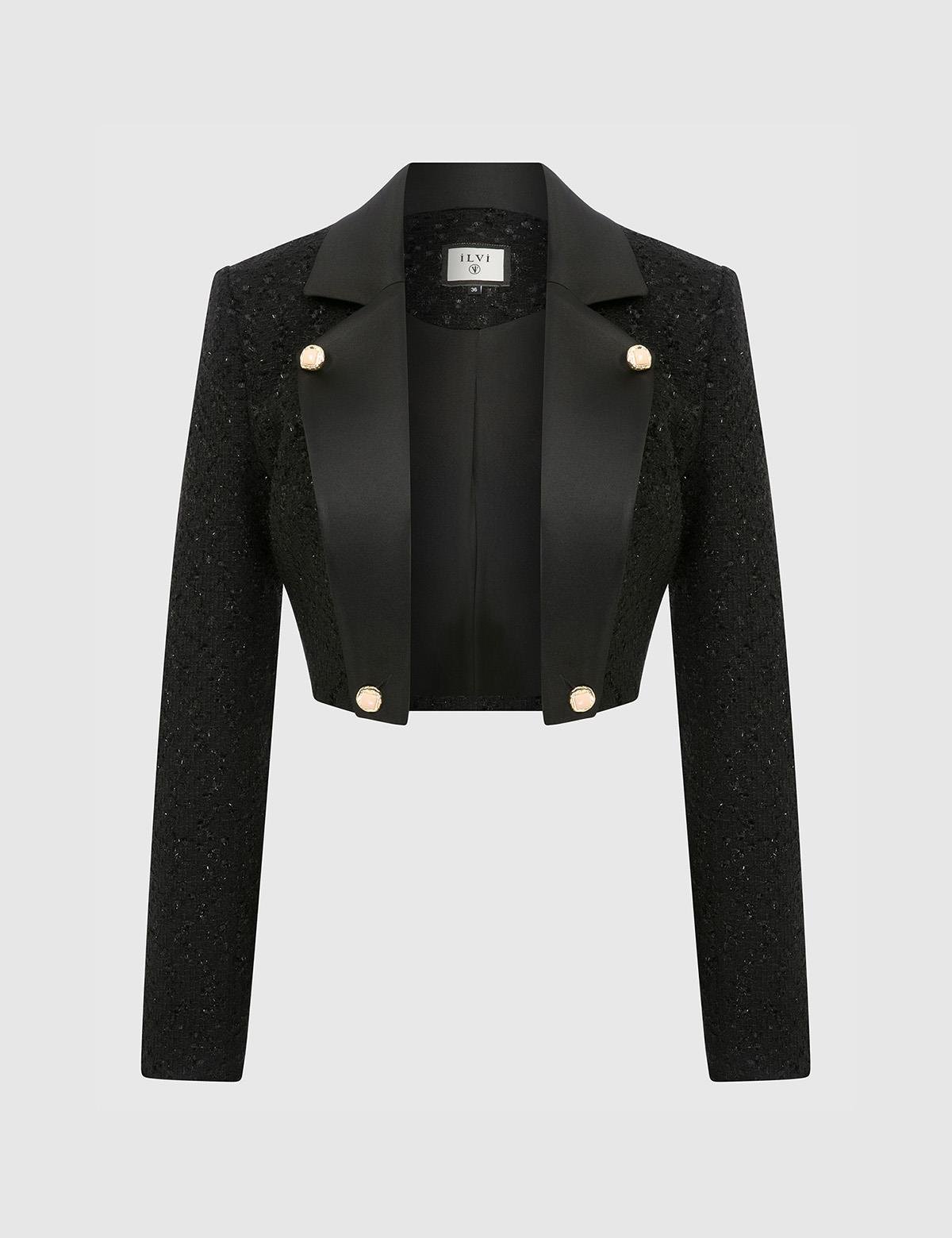 Vian Black Women's Crop Jacket